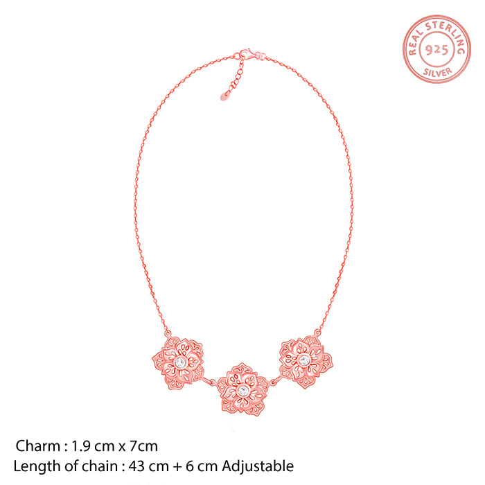 Rose Gold Filigree Flora Necklace