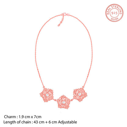 Rose Gold Filigree Flora Necklace