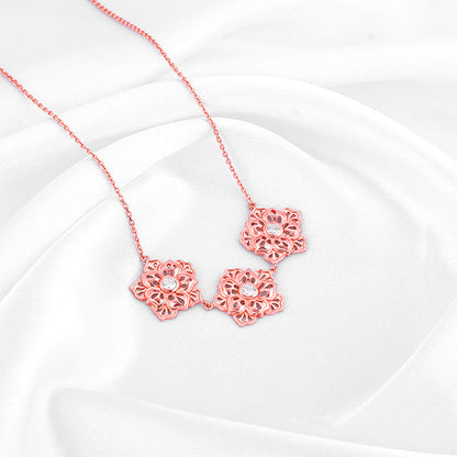 Rose Gold Filigree Flora Necklace