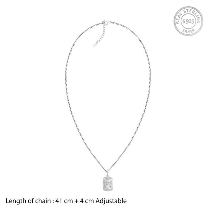 Sterling Silver Dotted Dog Tag Necklace – Degs & Sal