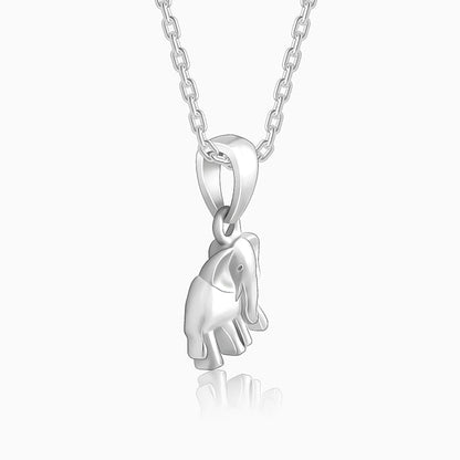 Silver Tusker Pendant With Link Chain