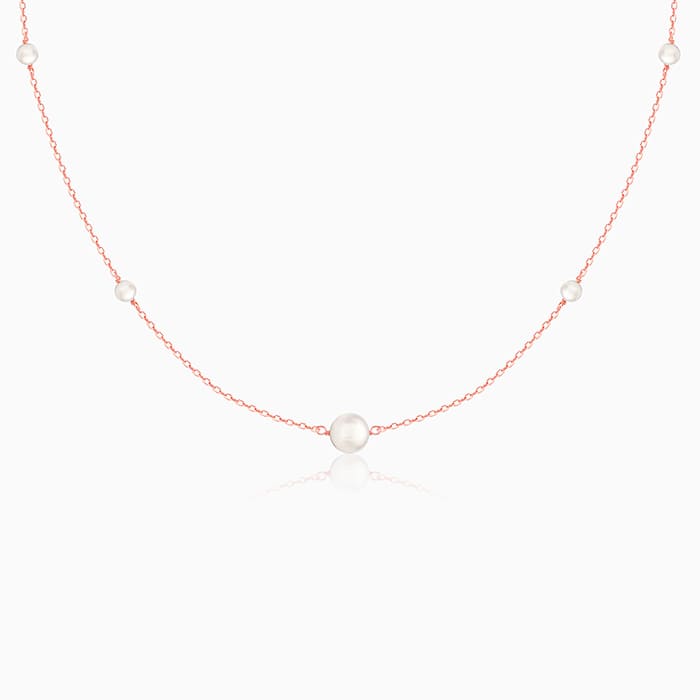 Rose Gold Pearl Beaded Necklace