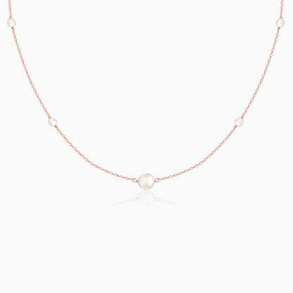 Rose Gold Pearl Beaded Necklace