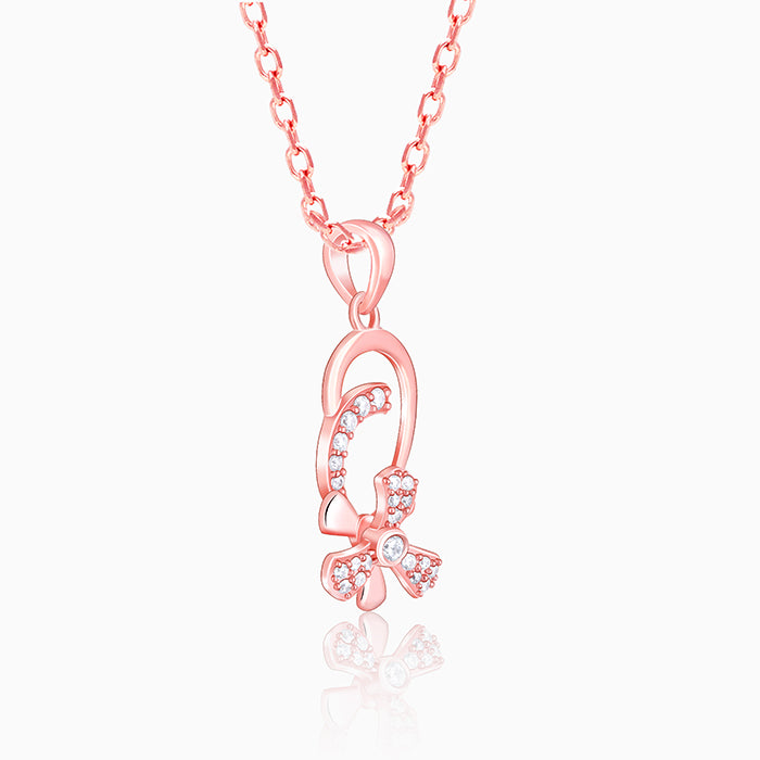 Rose Gold Mindful Musli Spin Pendant With Link Chain