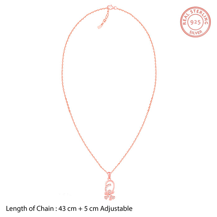 Rose Gold Mindful Musli Spin Pendant With Link Chain