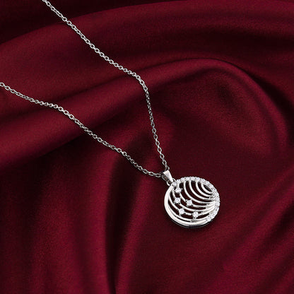 Silver Joyful Pendant With Link Chain