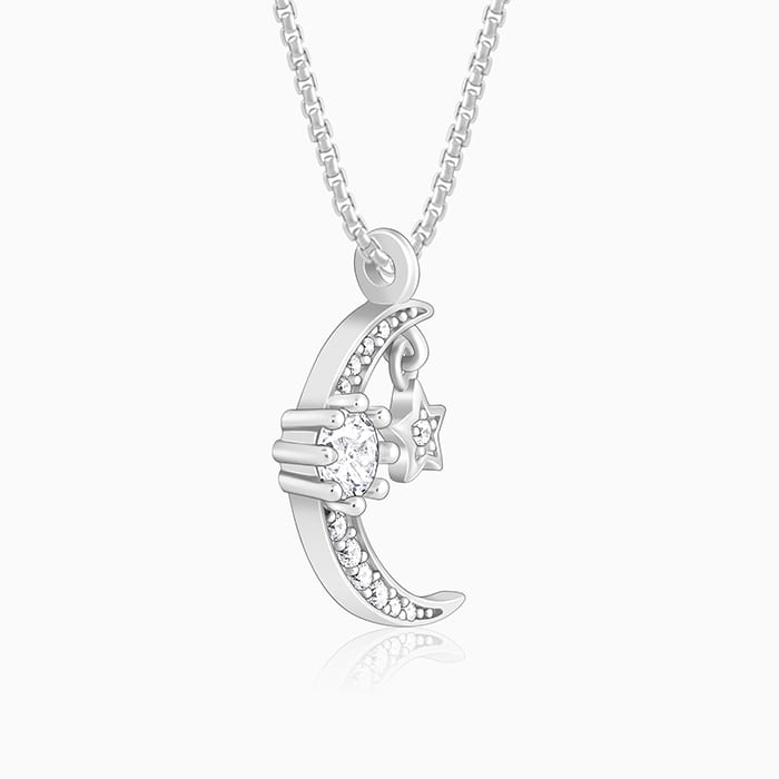 Silver Selene Pendant With Link Chain