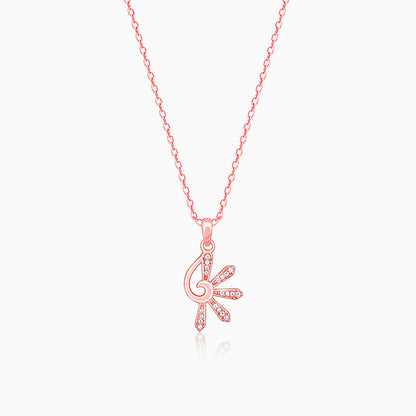 Rose Gold Elegant Musli Pendant With Link Chain