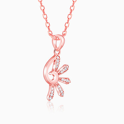 Rose Gold Elegant Musli Pendant With Link Chain