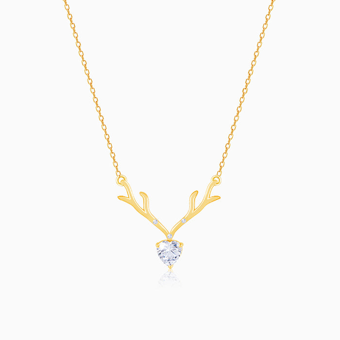 Golden Deer Heart Necklace