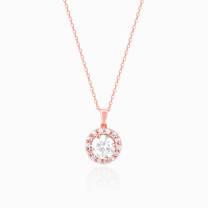 Rose Gold Eve Beauty Pendant With Link Chain