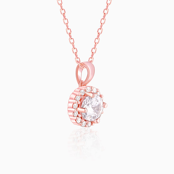 Rose Gold Eve Beauty Pendant With Link Chain