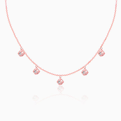 Rose Gold Cubic Crystal Necklace