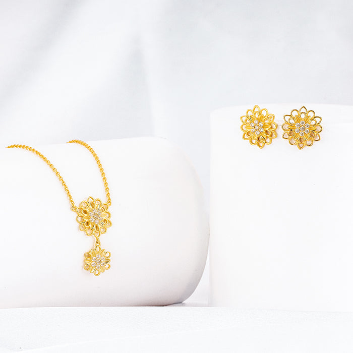 Golden Blooming Flower Set Of Two