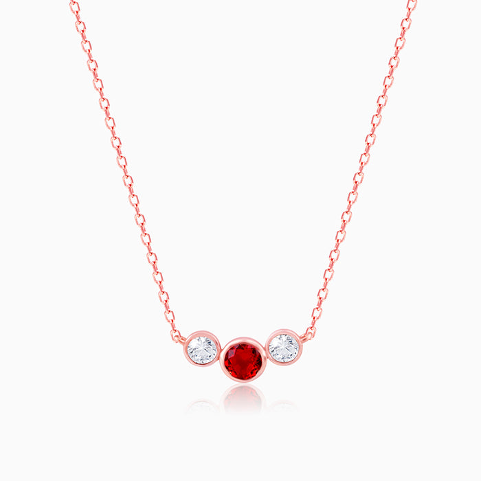 Rose Gold Scarlet Trio Necklace