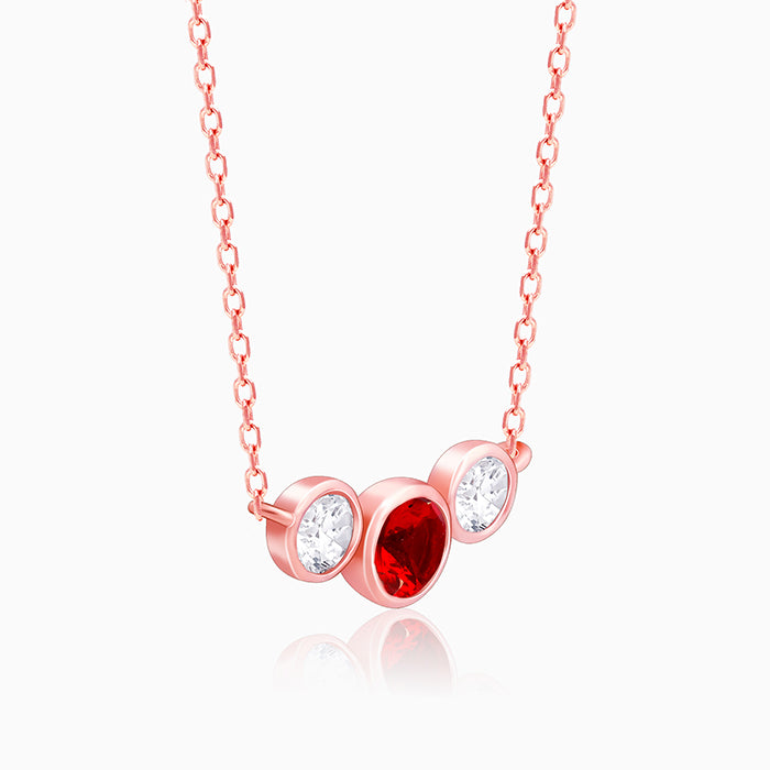 Rose Gold Scarlet Trio Necklace