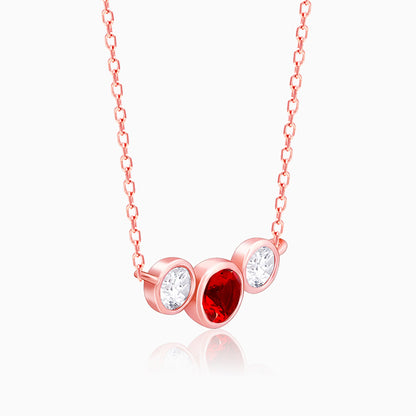 Rose Gold Scarlet Trio Necklace