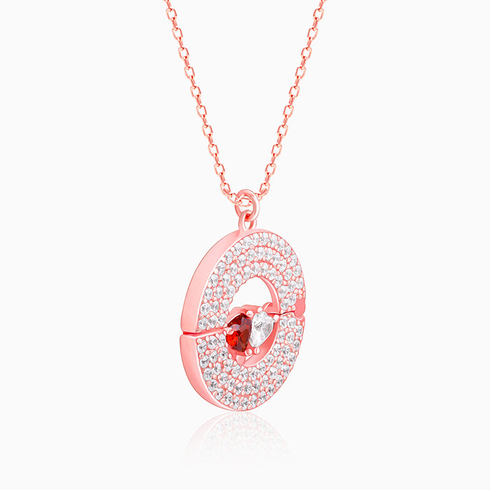 Rose Gold You & Me Pendant With Link Chain