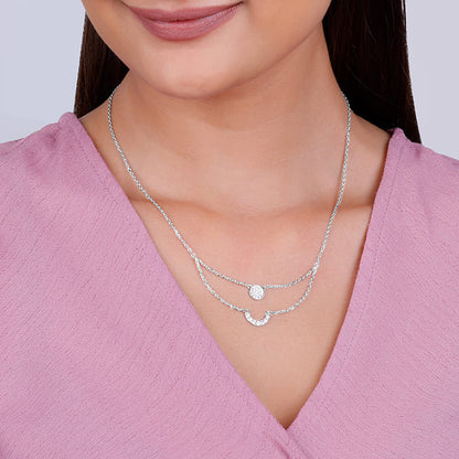 Silver Lune Layered Necklace