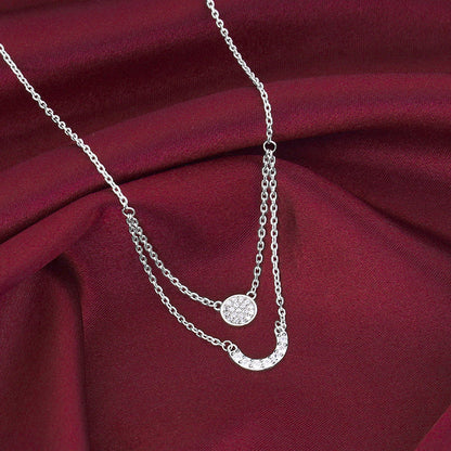 Silver Lune Layered Necklace