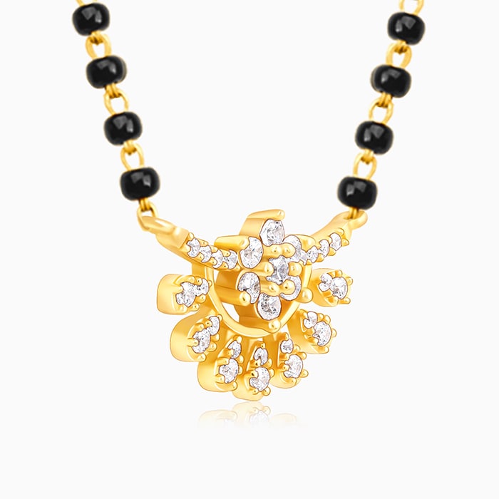 Golden Floral Moon Mangalsutra