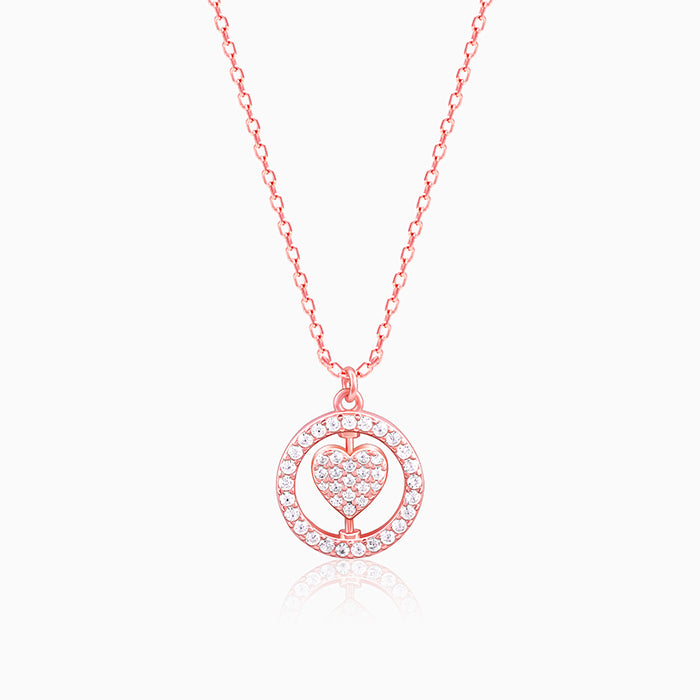 Rose Gold Custom Endless Love Pendant With  Link Chain