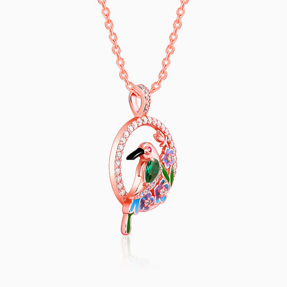 Rose Gold Bee Eater Pendant With Link Chain