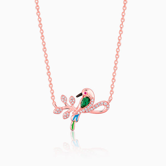 Rose Gold Woody Bird Necklace