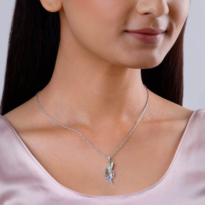 Silver Spring Bird Pendant With Link Chain