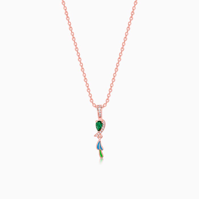 Rose Gold Feather In Your Pendant With Link Chain