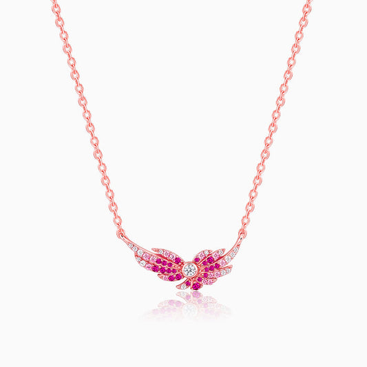 Rose Gold Fly In Pink Necklace