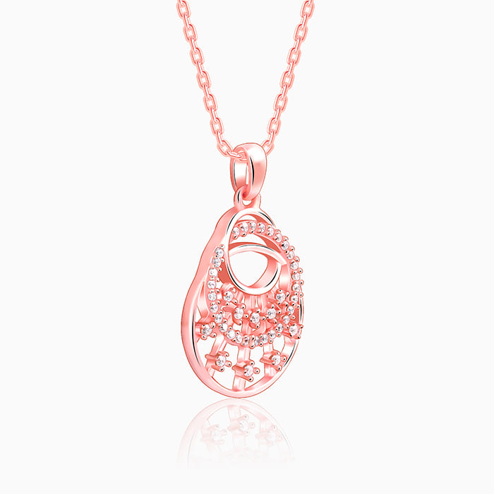 Rose Gold Unseen Happiness Pendant With Link Chain