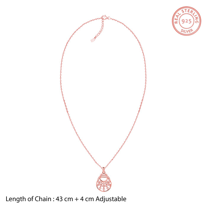 Rose Gold Unseen Happiness Pendant With Link Chain