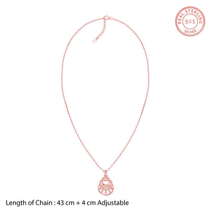 Rose Gold Unseen Happiness Pendant With Link Chain