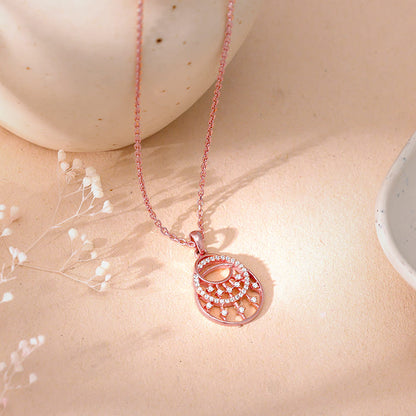 Rose Gold Unseen Happiness Pendant With Link Chain