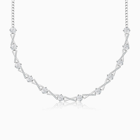 Silver Zircon Excess Necklace