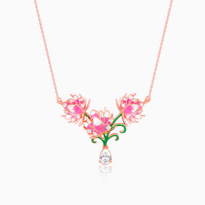 Rose Gold Bewitching Brahma Kamal Necklace