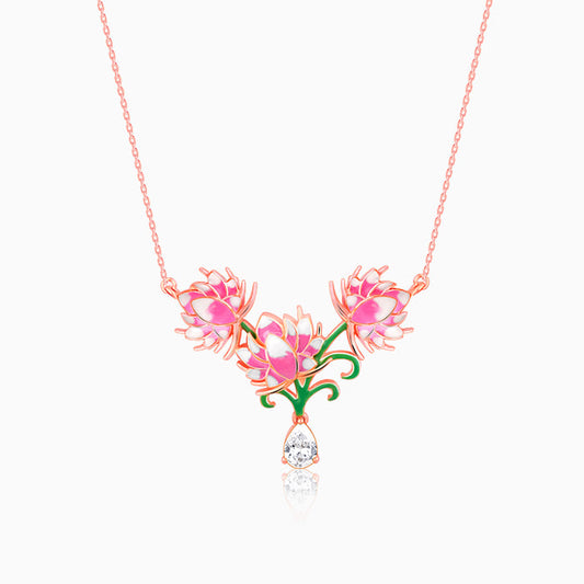 Rose Gold Bewitching Brahma Kamal Necklace