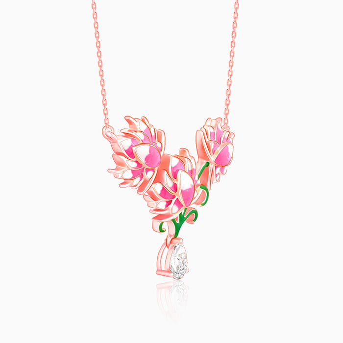 Rose Gold Bewitching Brahma Kamal Necklace