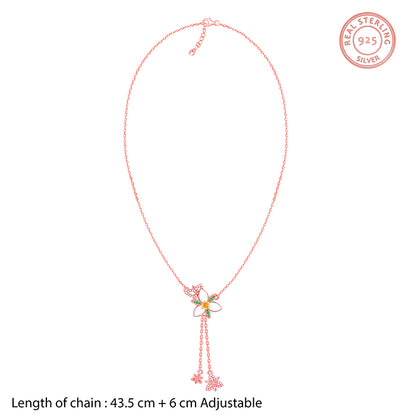 Rose Gold Persistent Trillium Lariat Necklace