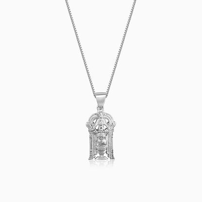 Silver Venkateswara Pendant with  Link Chain For Him