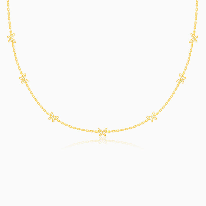 Golden Butterfly Studded Affair Necklace