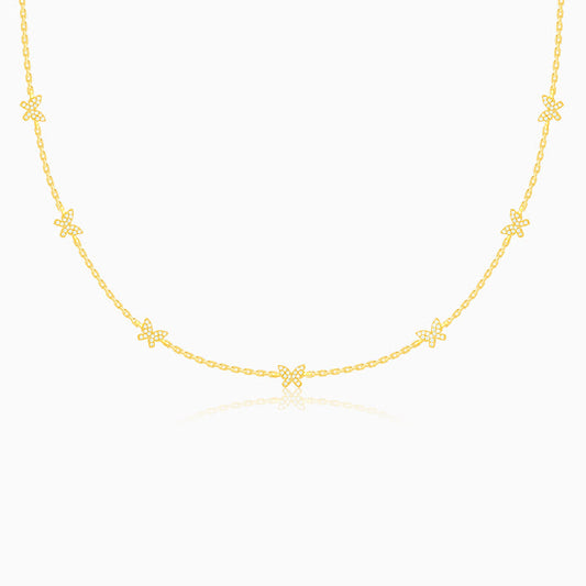 Golden Butterfly Studded Affair Necklace