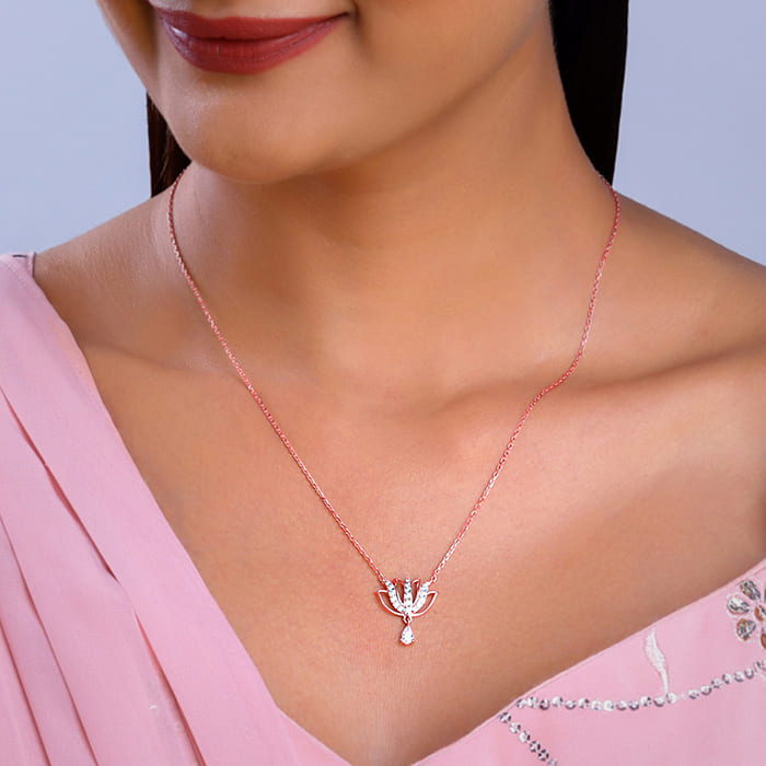 Rose Gold Thamarai Necklace