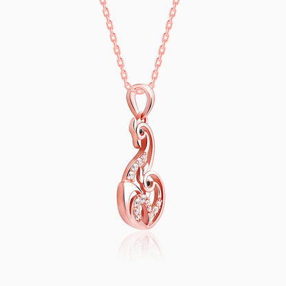 Rose Gold Mridul Mor Pendant With Link Chain