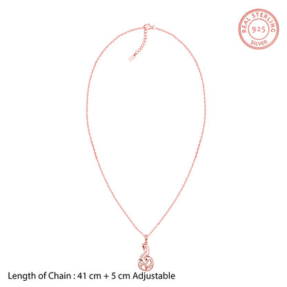 Rose Gold Mridul Mor Pendant With Link Chain