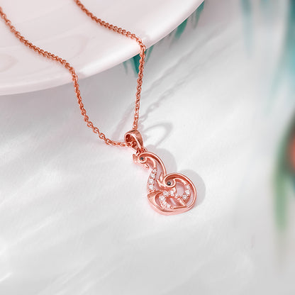 Rose Gold Mridul Mor Pendant With Link Chain