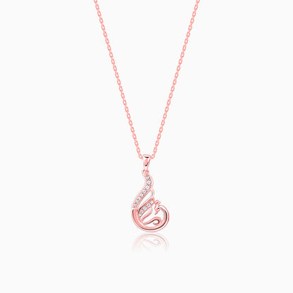 Rose Gold Ramaniya Morni Pendant With Link Chain