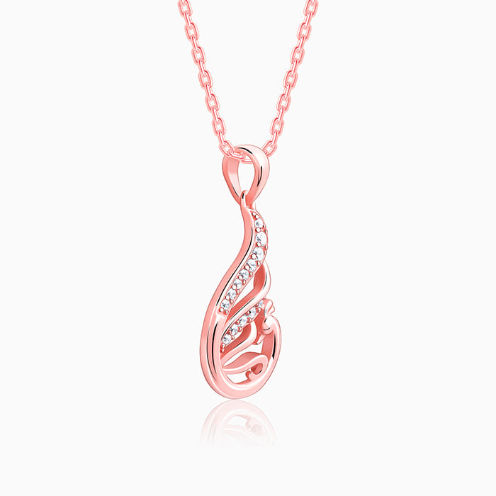 Rose Gold Ramaniya Morni Pendant With Link Chain