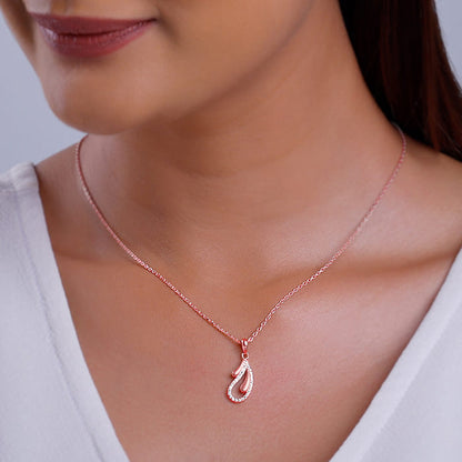 Rose Gold Specially You Pendant With Link Chain